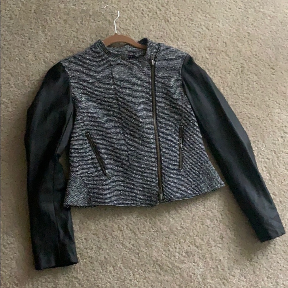 Theory jacket with leather sleeves